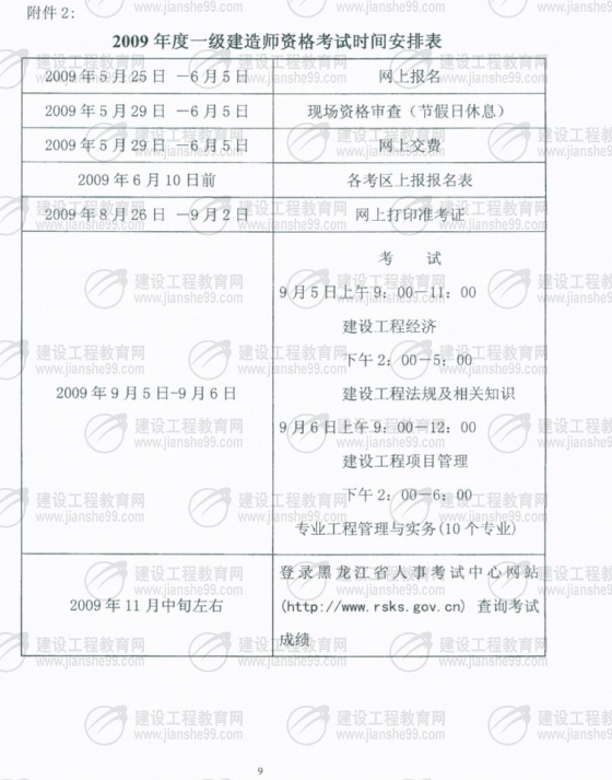 齊齊哈爾2009年一級建造師考試報(bào)名時(shí)間為5月25日至6月5日