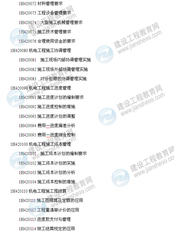 2014年一級(jí)建造師機(jī)電工程管理與實(shí)務(wù)考試大綱6