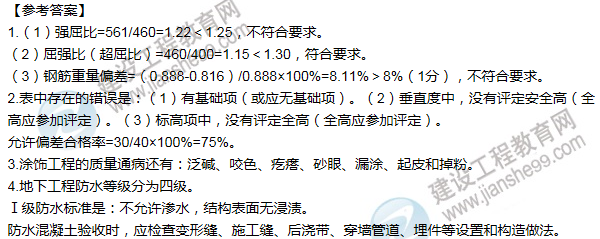 2014年一級建造師建筑工程試題及答案(案例二)