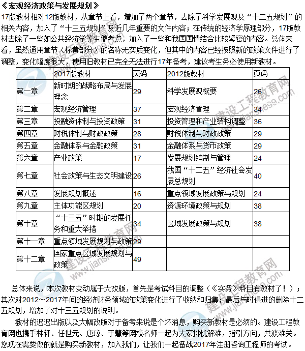 【重磅消息】2017年咨詢(xún)工程師考試教材變動(dòng)解析已經(jīng)公布啦