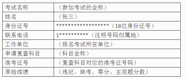 成績復(fù)查申請表